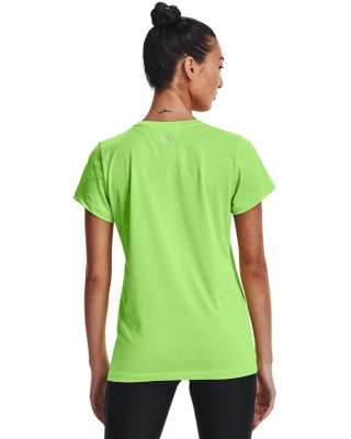 Women's Under Armour Twist Tech Regular Fit V-Neck T-Shirt in Green 